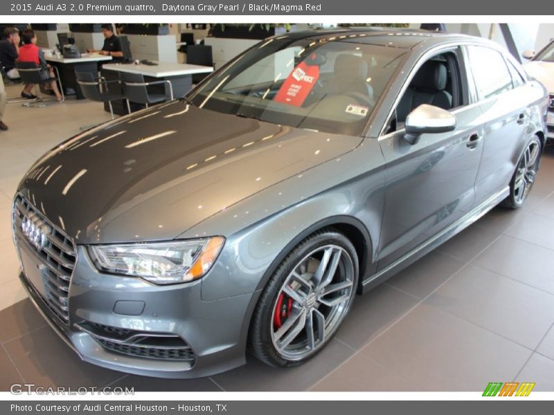 Daytona Gray Pearl / Black/Magma Red 2015 Audi A3 2.0 Premium quattro