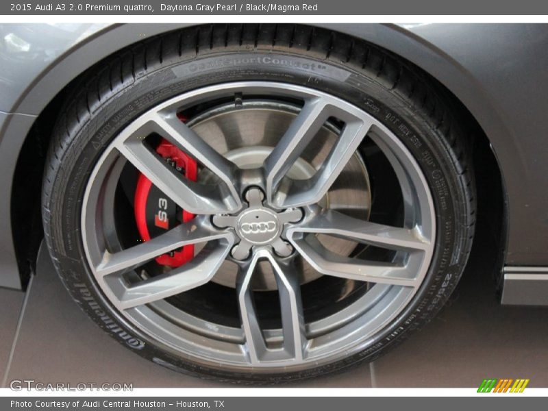 Daytona Gray Pearl / Black/Magma Red 2015 Audi A3 2.0 Premium quattro