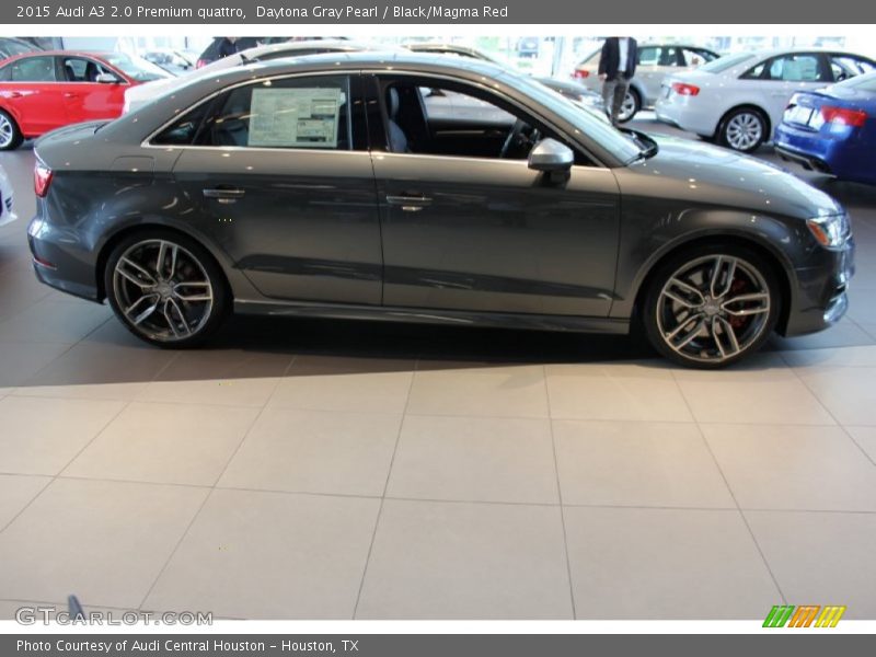 Daytona Gray Pearl / Black/Magma Red 2015 Audi A3 2.0 Premium quattro