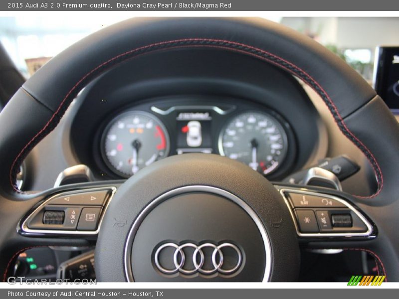 Daytona Gray Pearl / Black/Magma Red 2015 Audi A3 2.0 Premium quattro
