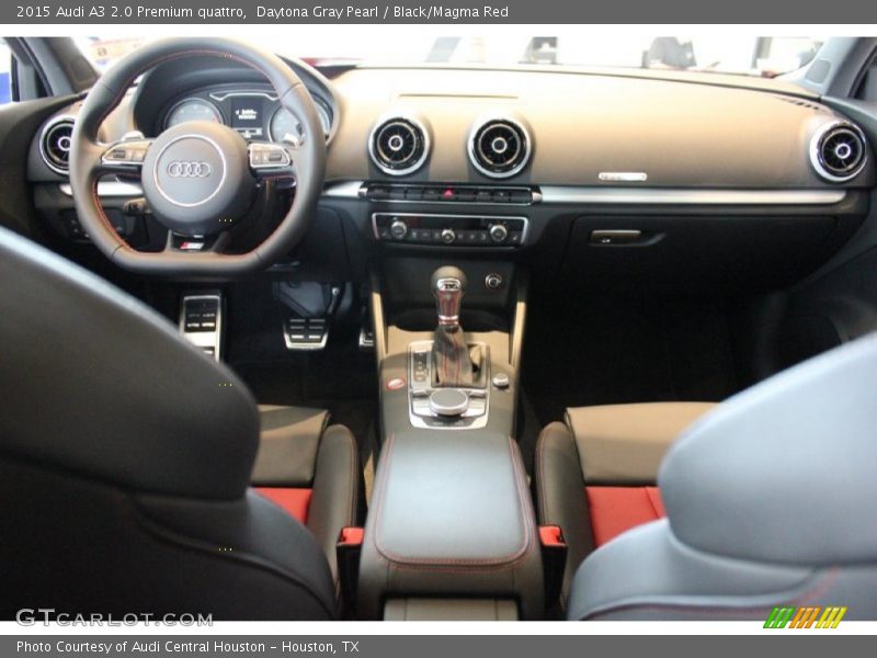 Daytona Gray Pearl / Black/Magma Red 2015 Audi A3 2.0 Premium quattro