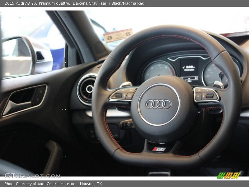 Daytona Gray Pearl / Black/Magma Red 2015 Audi A3 2.0 Premium quattro