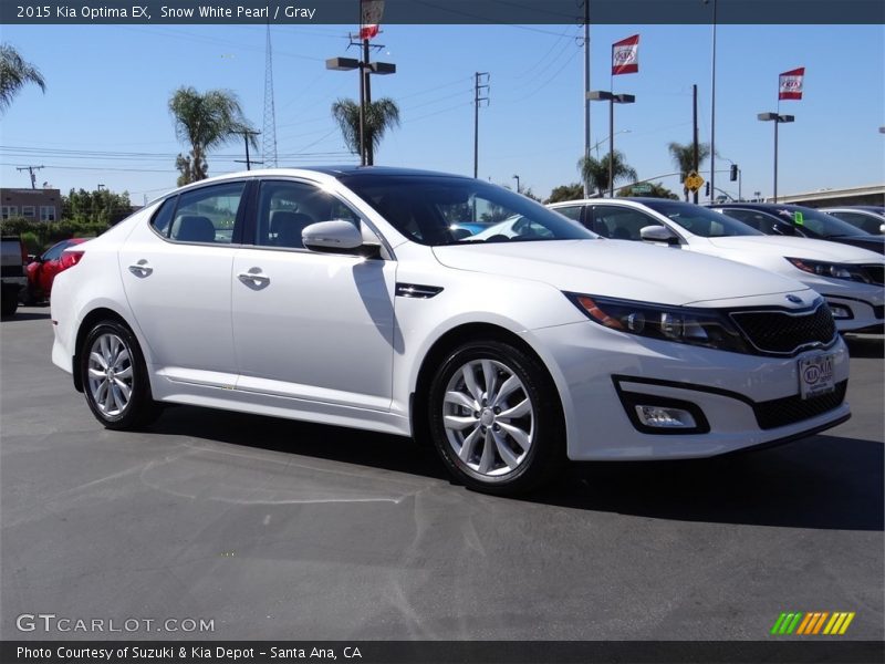 Snow White Pearl / Gray 2015 Kia Optima EX