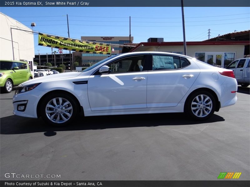 Snow White Pearl / Gray 2015 Kia Optima EX