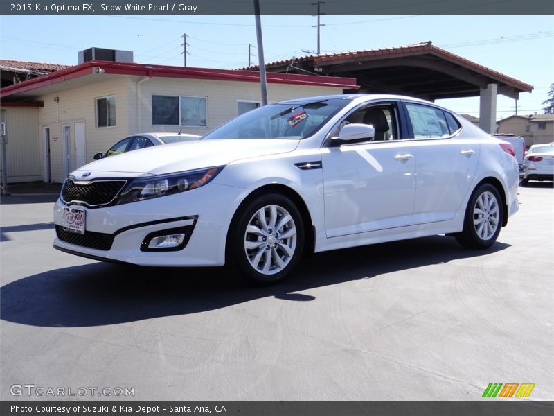Snow White Pearl / Gray 2015 Kia Optima EX
