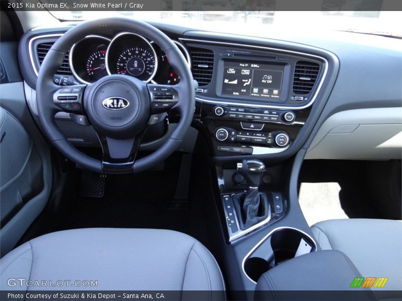 Snow White Pearl / Gray 2015 Kia Optima EX