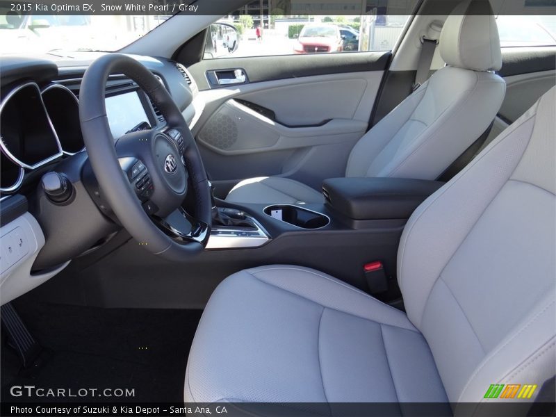 Snow White Pearl / Gray 2015 Kia Optima EX