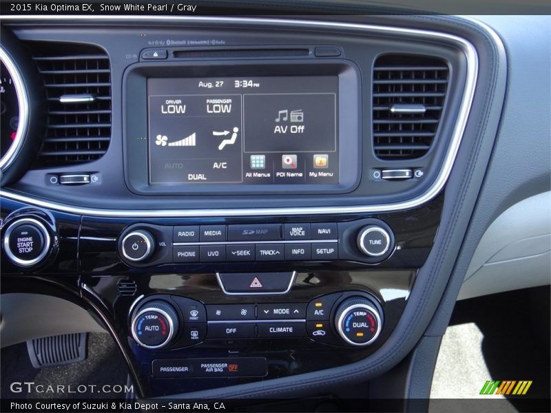Snow White Pearl / Gray 2015 Kia Optima EX