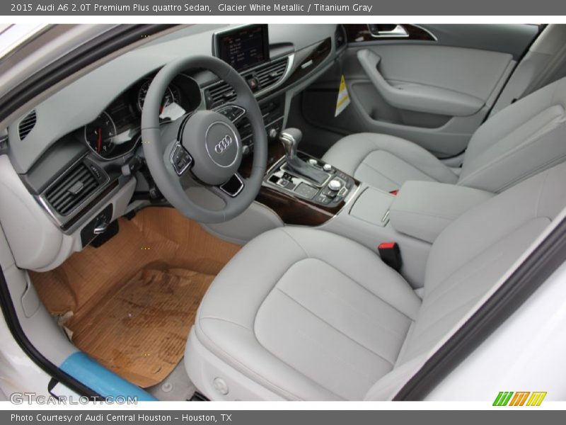 Glacier White Metallic / Titanium Gray 2015 Audi A6 2.0T Premium Plus quattro Sedan