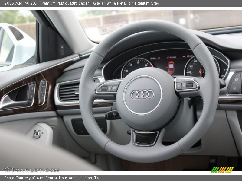 Glacier White Metallic / Titanium Gray 2015 Audi A6 2.0T Premium Plus quattro Sedan