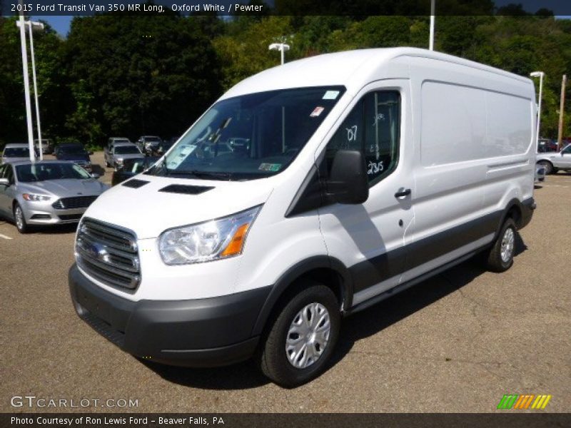 Oxford White / Pewter 2015 Ford Transit Van 350 MR Long