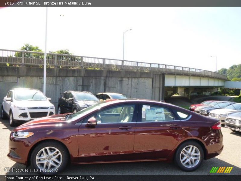 Bronze Fire Metallic / Dune 2015 Ford Fusion SE