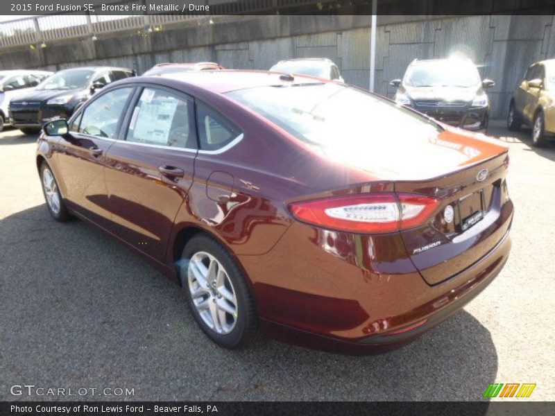 Bronze Fire Metallic / Dune 2015 Ford Fusion SE