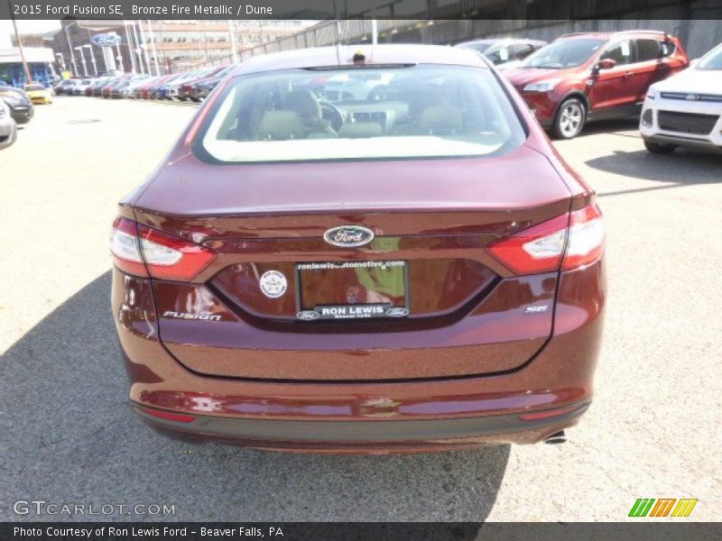 Bronze Fire Metallic / Dune 2015 Ford Fusion SE