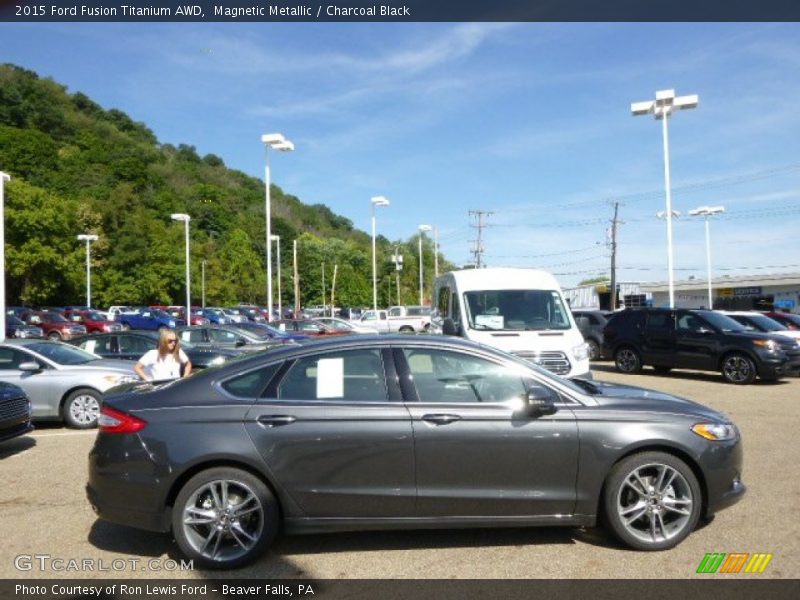Magnetic Metallic / Charcoal Black 2015 Ford Fusion Titanium AWD