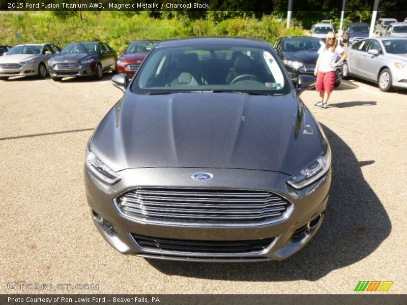 Magnetic Metallic / Charcoal Black 2015 Ford Fusion Titanium AWD