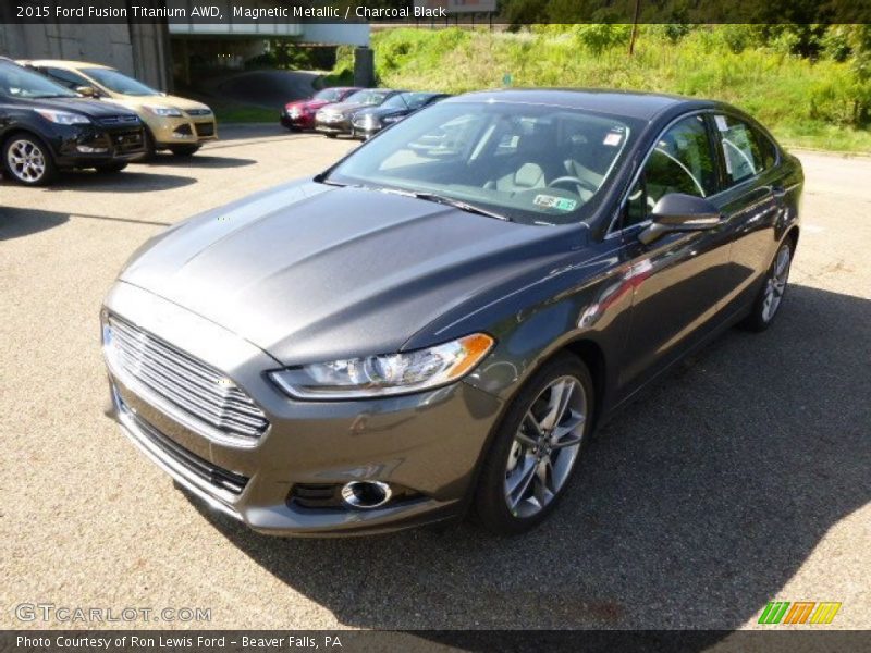 Magnetic Metallic / Charcoal Black 2015 Ford Fusion Titanium AWD