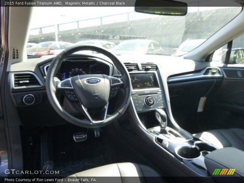 Magnetic Metallic / Charcoal Black 2015 Ford Fusion Titanium AWD