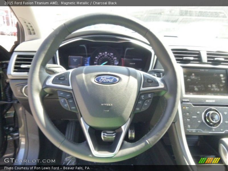 Magnetic Metallic / Charcoal Black 2015 Ford Fusion Titanium AWD