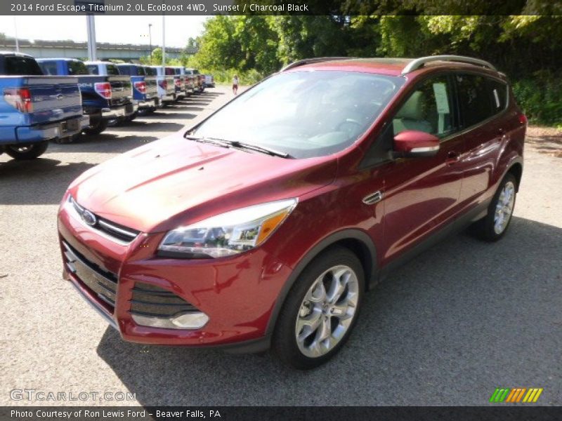 Sunset / Charcoal Black 2014 Ford Escape Titanium 2.0L EcoBoost 4WD