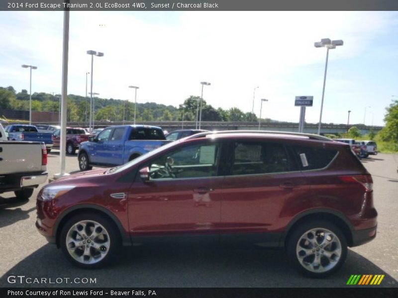 Sunset / Charcoal Black 2014 Ford Escape Titanium 2.0L EcoBoost 4WD