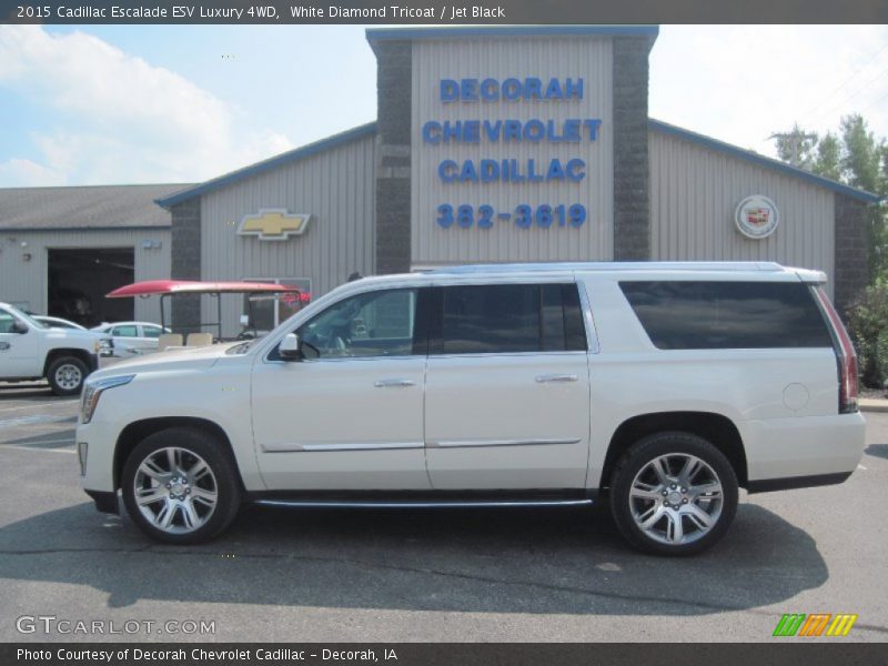White Diamond Tricoat / Jet Black 2015 Cadillac Escalade ESV Luxury 4WD