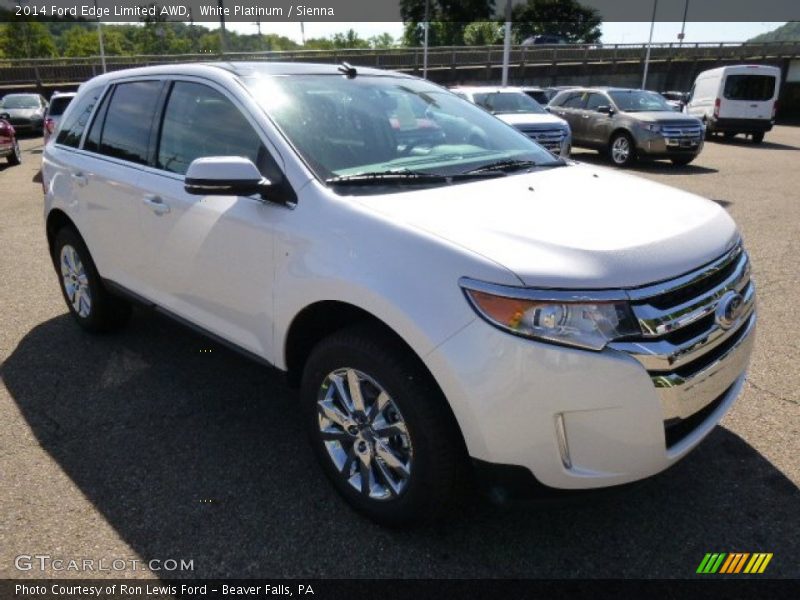 White Platinum / Sienna 2014 Ford Edge Limited AWD