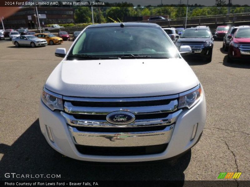 White Platinum / Sienna 2014 Ford Edge Limited AWD