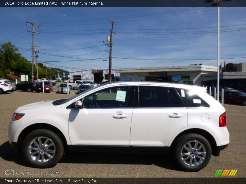 White Platinum / Sienna 2014 Ford Edge Limited AWD