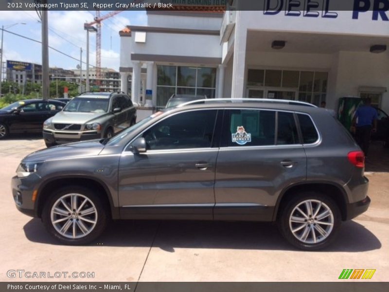 Pepper Gray Metallic / Black 2012 Volkswagen Tiguan SE