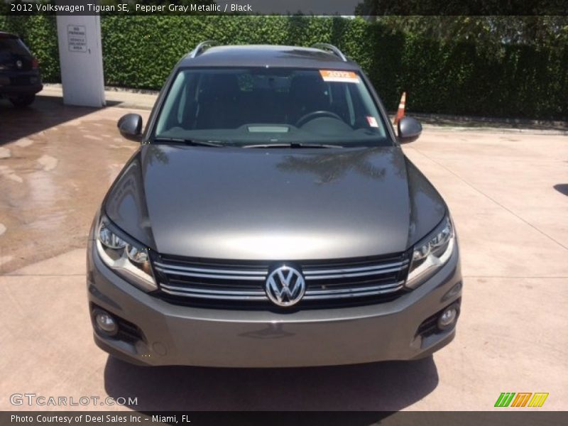 Pepper Gray Metallic / Black 2012 Volkswagen Tiguan SE