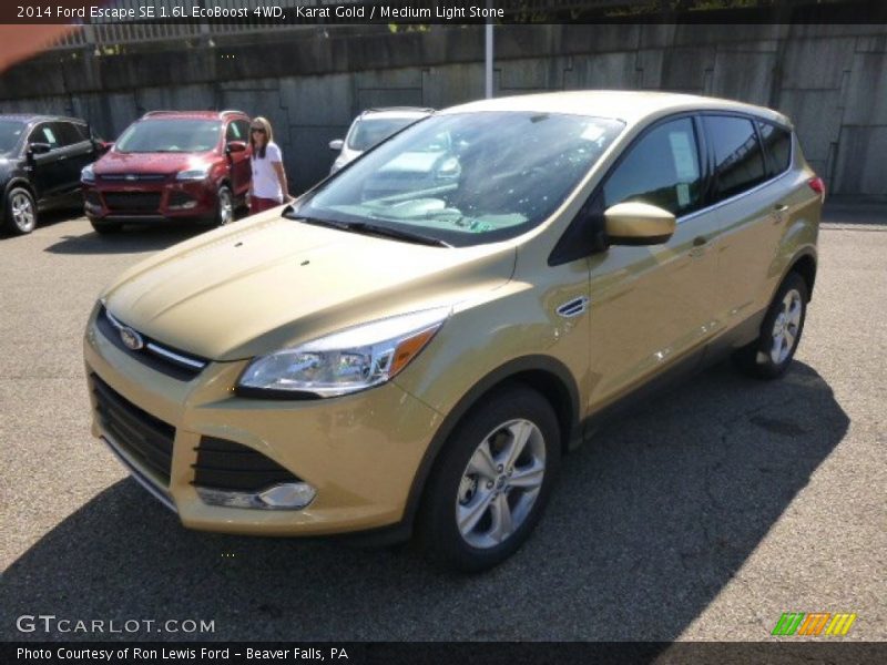 Karat Gold / Medium Light Stone 2014 Ford Escape SE 1.6L EcoBoost 4WD