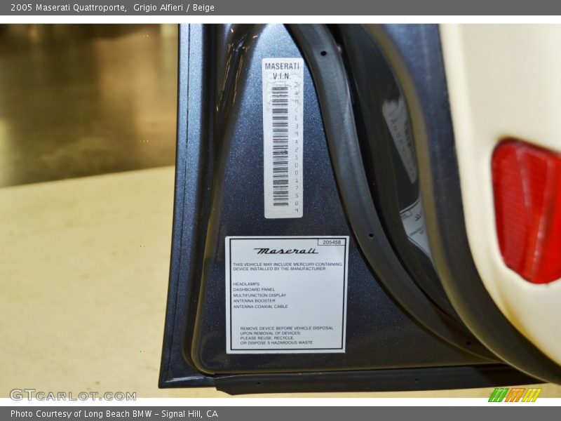 Grigio Alfieri / Beige 2005 Maserati Quattroporte