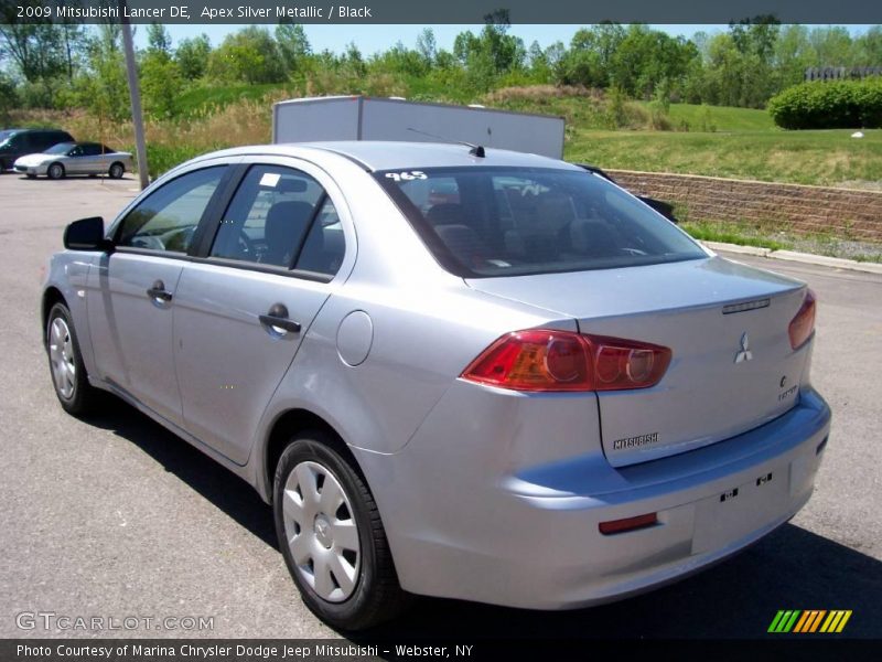 Apex Silver Metallic / Black 2009 Mitsubishi Lancer DE