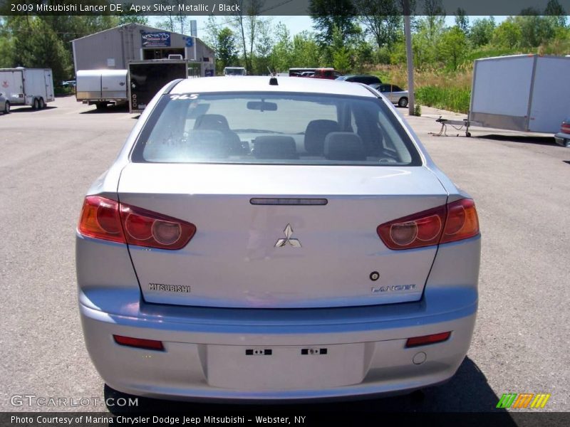 Apex Silver Metallic / Black 2009 Mitsubishi Lancer DE