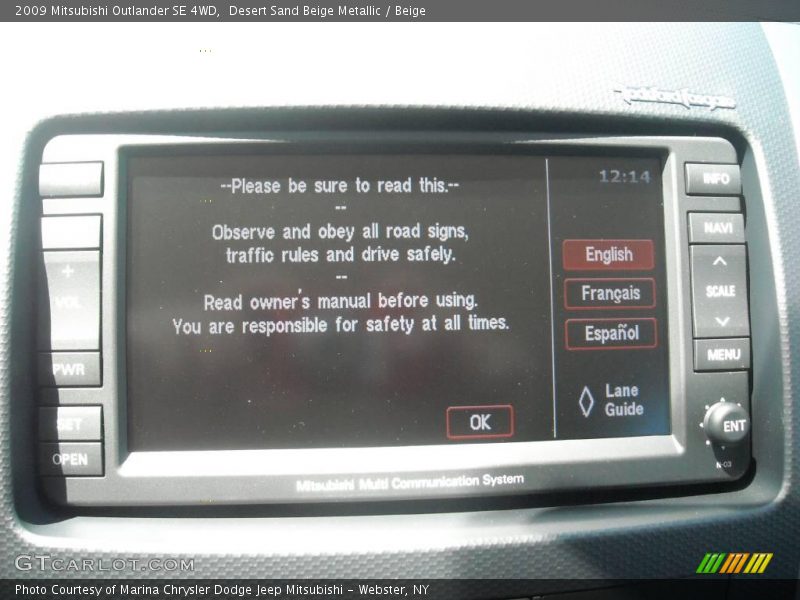 Desert Sand Beige Metallic / Beige 2009 Mitsubishi Outlander SE 4WD