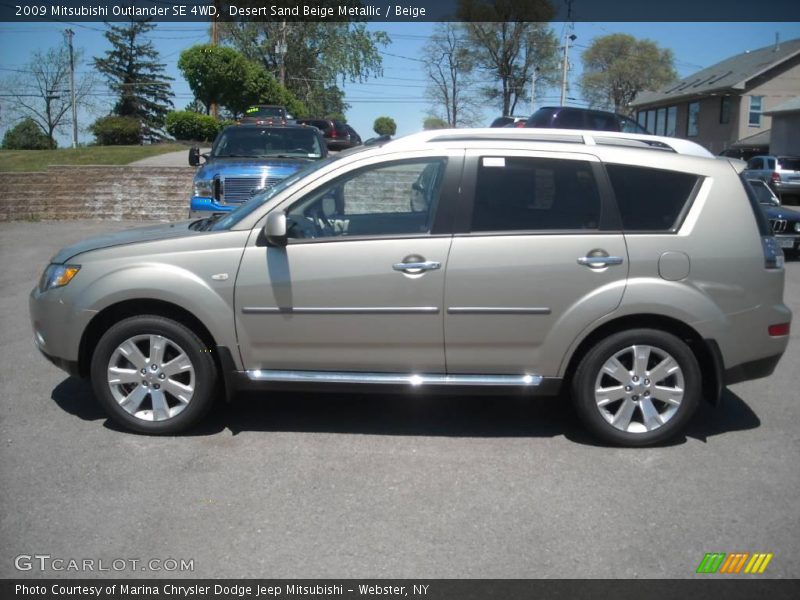 Desert Sand Beige Metallic / Beige 2009 Mitsubishi Outlander SE 4WD