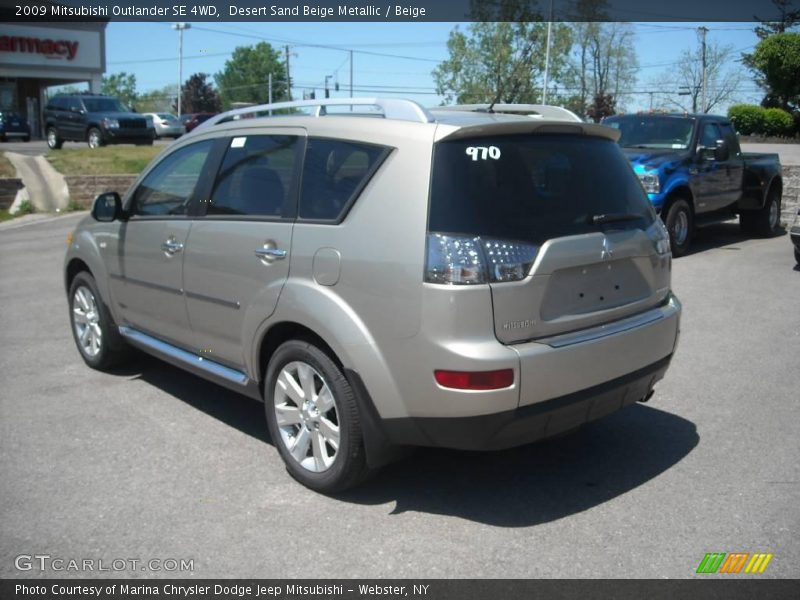 Desert Sand Beige Metallic / Beige 2009 Mitsubishi Outlander SE 4WD