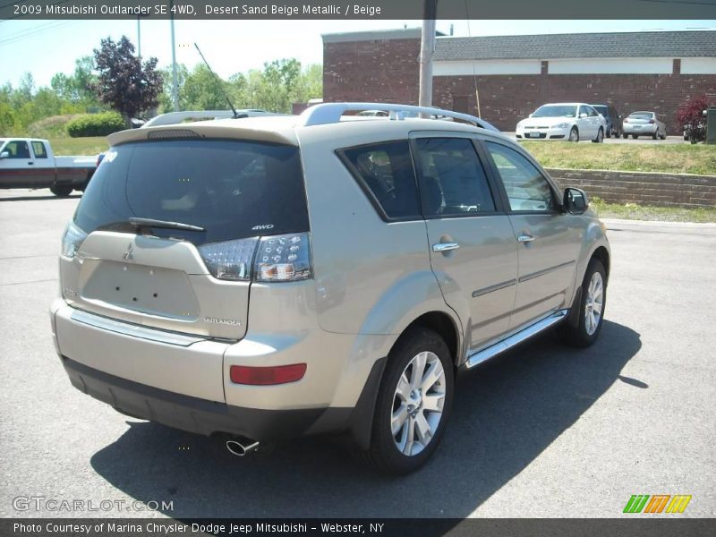 Desert Sand Beige Metallic / Beige 2009 Mitsubishi Outlander SE 4WD