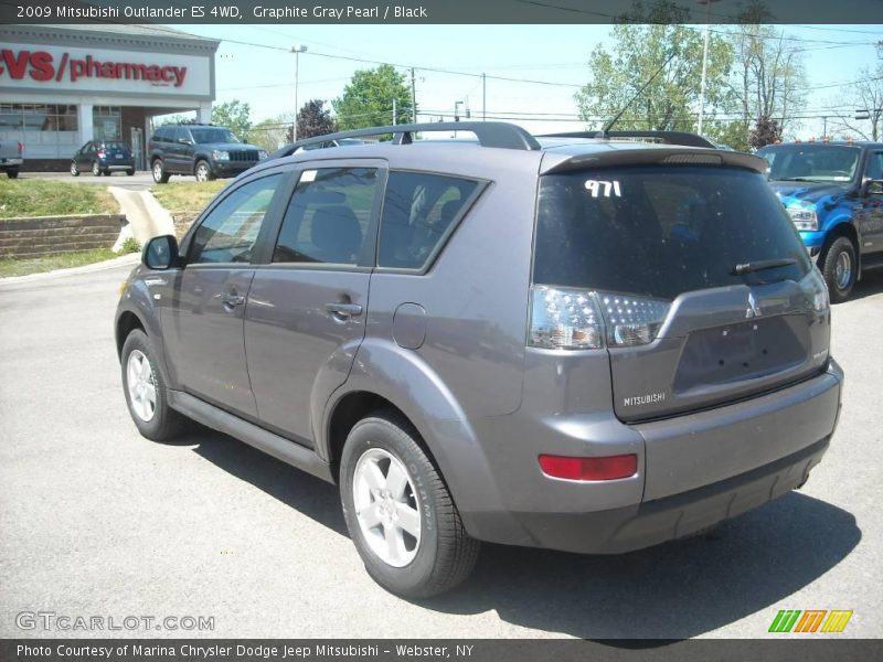 Graphite Gray Pearl / Black 2009 Mitsubishi Outlander ES 4WD