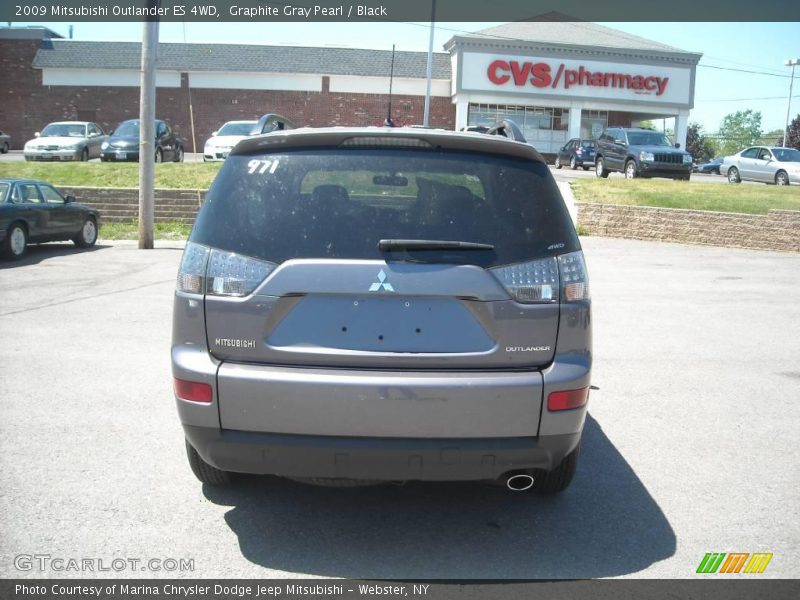 Graphite Gray Pearl / Black 2009 Mitsubishi Outlander ES 4WD