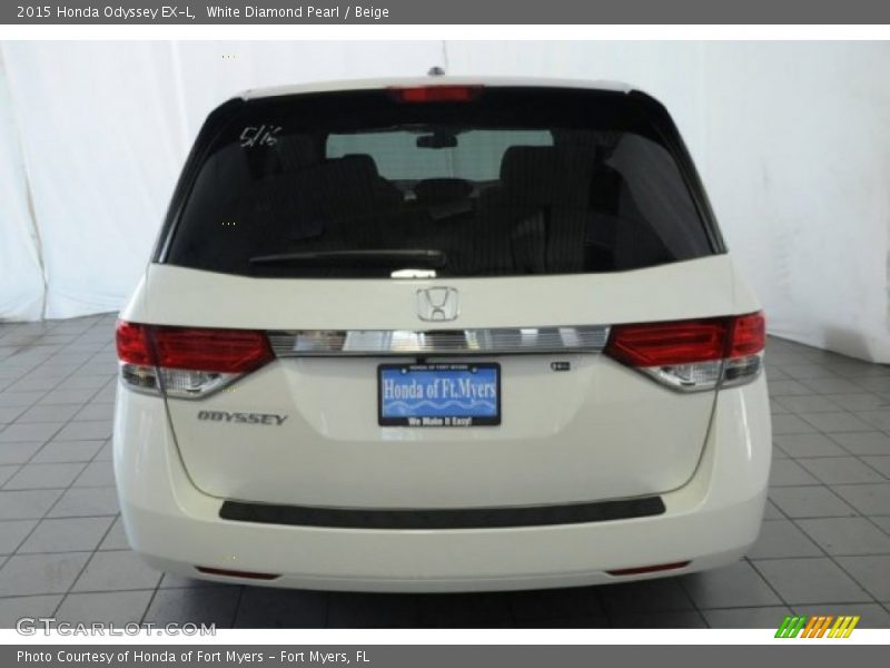 White Diamond Pearl / Beige 2015 Honda Odyssey EX-L