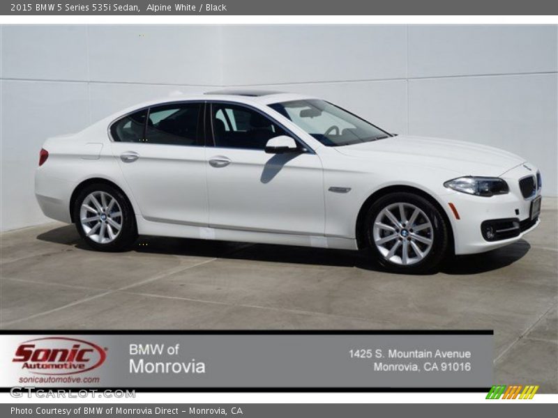 Alpine White / Black 2015 BMW 5 Series 535i Sedan