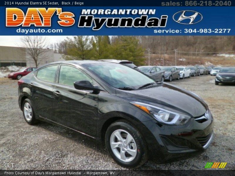 Black / Beige 2014 Hyundai Elantra SE Sedan