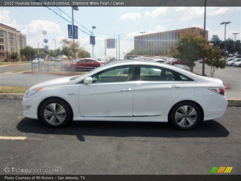Diamond White Pearl / Camel 2015 Hyundai Sonata Hybrid Limited