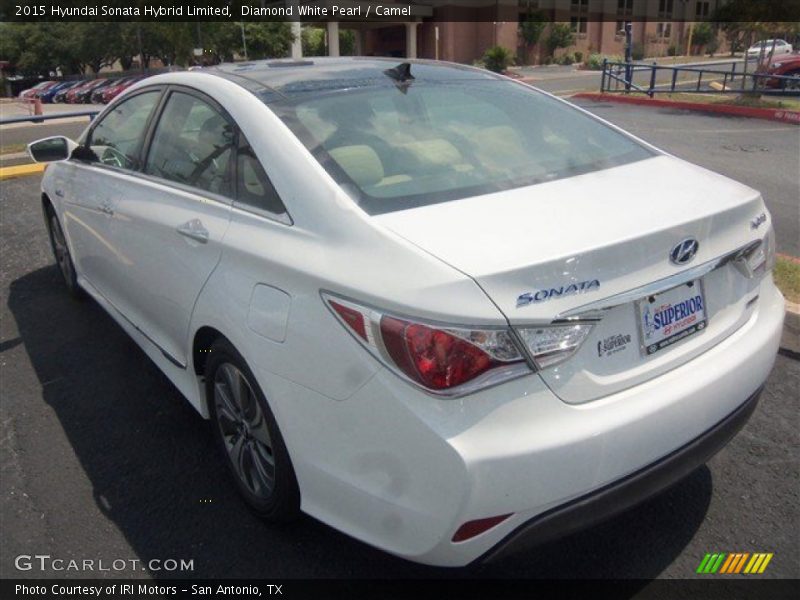 Diamond White Pearl / Camel 2015 Hyundai Sonata Hybrid Limited