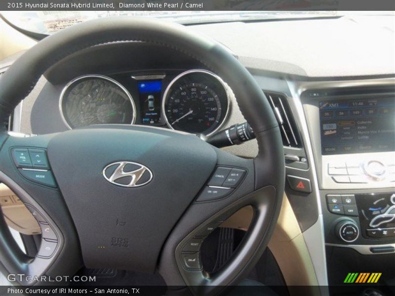 Diamond White Pearl / Camel 2015 Hyundai Sonata Hybrid Limited