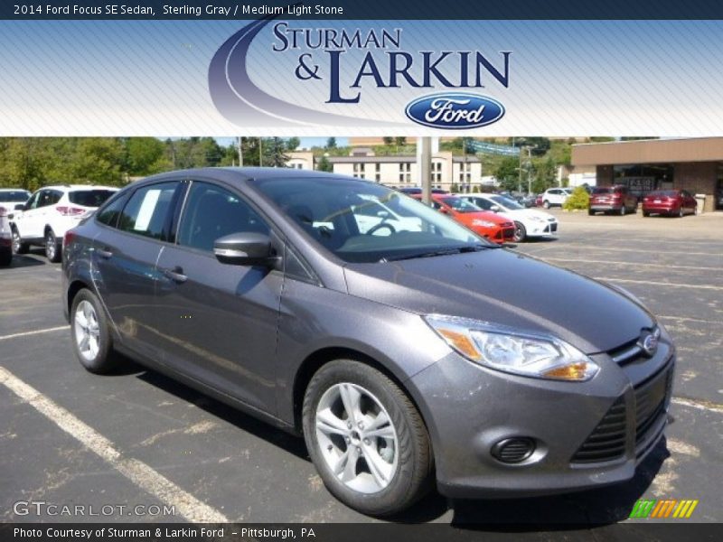 Sterling Gray / Medium Light Stone 2014 Ford Focus SE Sedan
