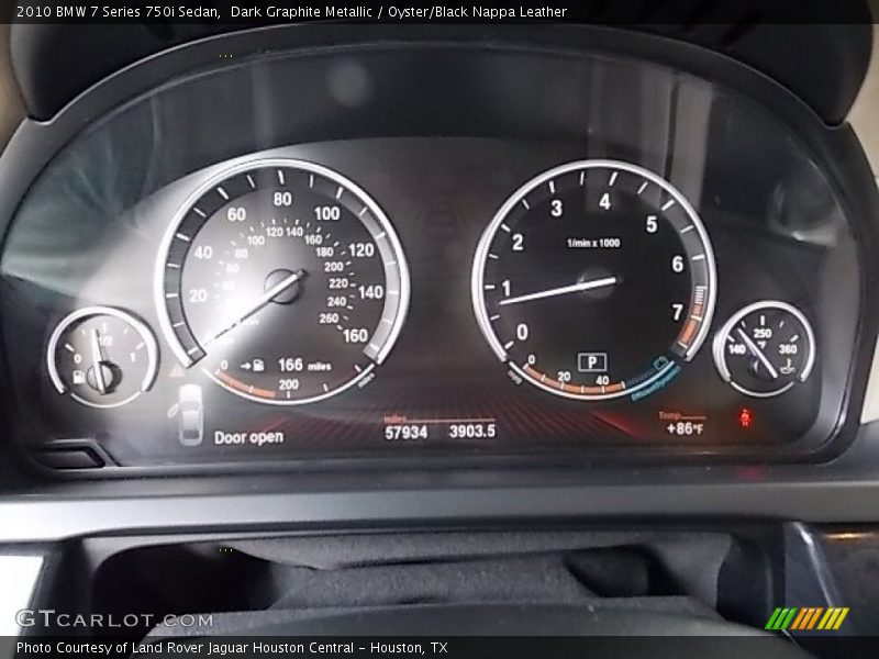 Dark Graphite Metallic / Oyster/Black Nappa Leather 2010 BMW 7 Series 750i Sedan