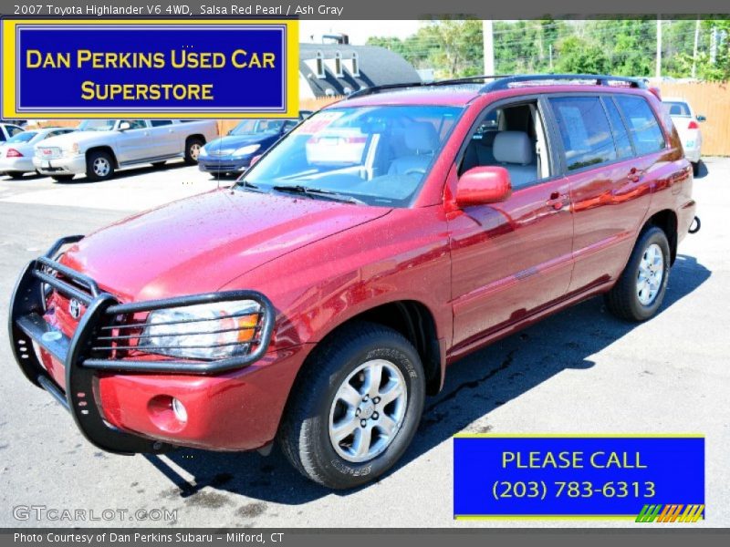 Salsa Red Pearl / Ash Gray 2007 Toyota Highlander V6 4WD